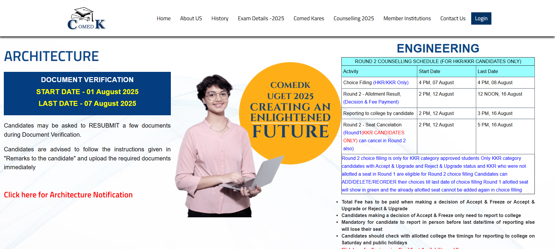 COMEDK 2025: Round 2 Counselling Schedule OUT at comedk.org; Check Important Dates here